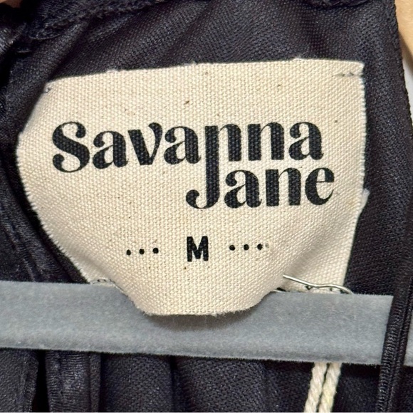 NWT! Savanna Jane Black Gold Embroidered Detail Halter Top Slit Maxi Dress Sz M - Picture 6 of 8